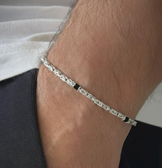 Black agate bracelet for men - Opalea Jewelry