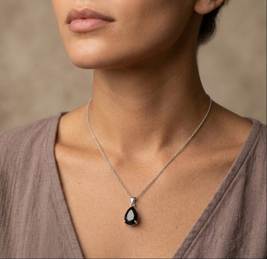 Black agate necklace - Opalea Jewelry