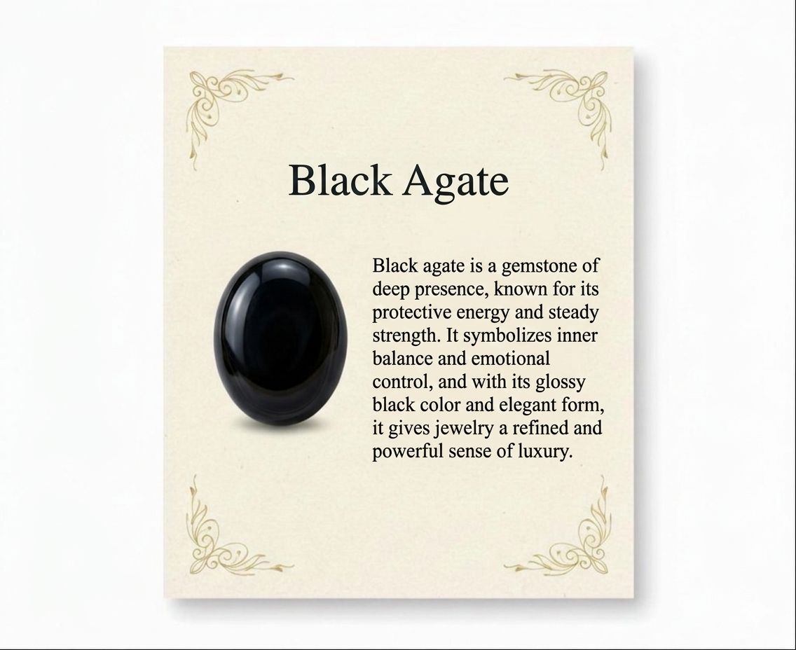 Black agate ring - Opalea Jewelry
