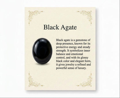 Black agate ring - Opalea Jewelry