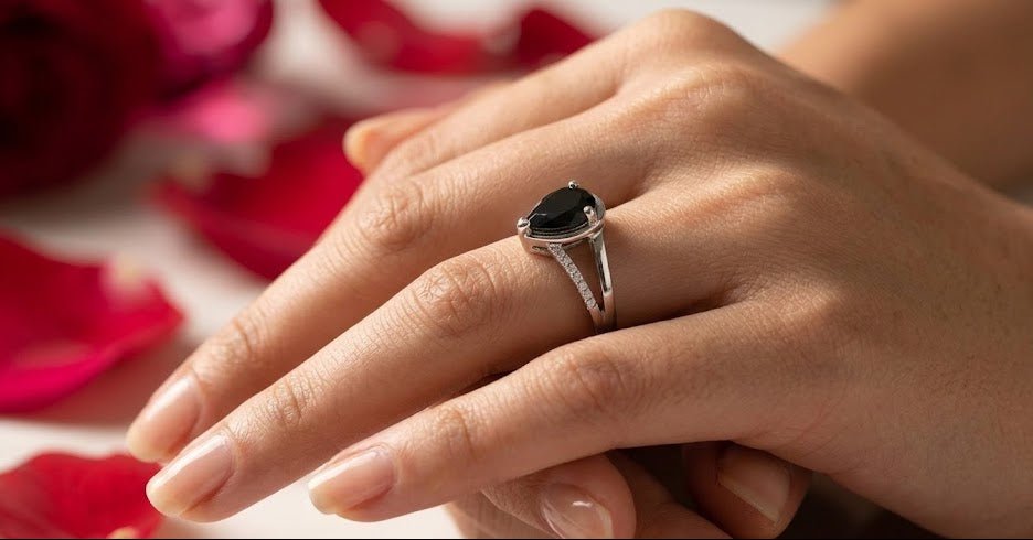 Black agate ring - Opalea Jewelry