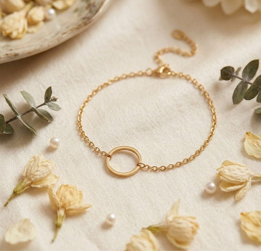 Gold circle bracelet - Opalea Jewelry