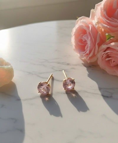 Pink zircon earrings - Opalea Jewelry