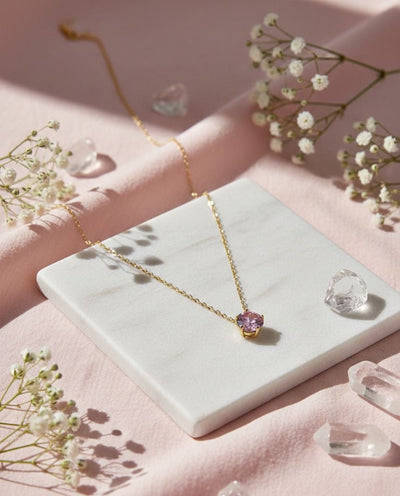 Pink zircon necklace - Opalea Jewelry