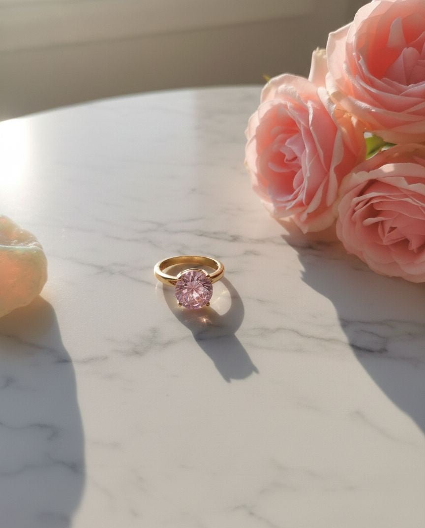 Pink zircon ring - Opalea Jewelry