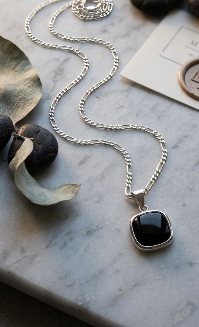 Square necklace for men - Opalea Jewelry