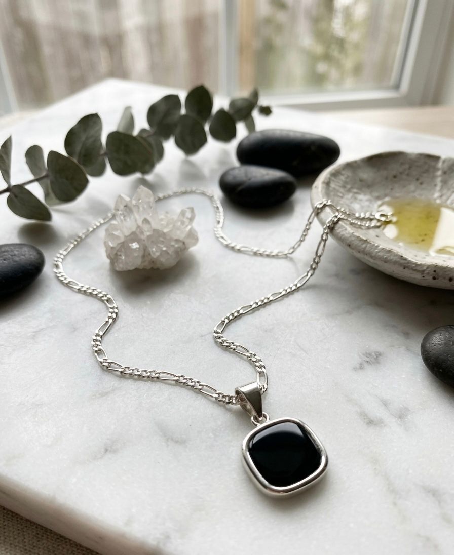 Square necklace for men - Opalea Jewelry