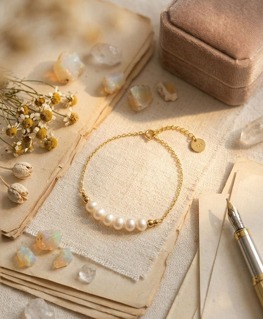 The Halo pearl bracelet - Opalea Jewelry